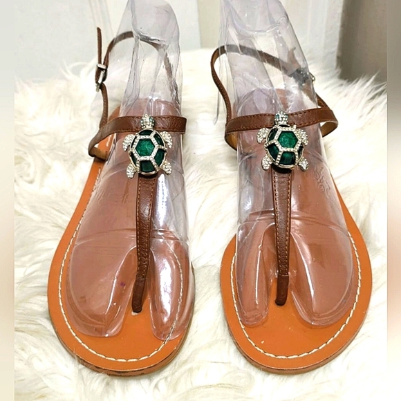 ANTONIO MELANI Tulias Flats with Beautiful Jeweled Turtles  Women's Size 8B🌴 - Picture 3 of 8